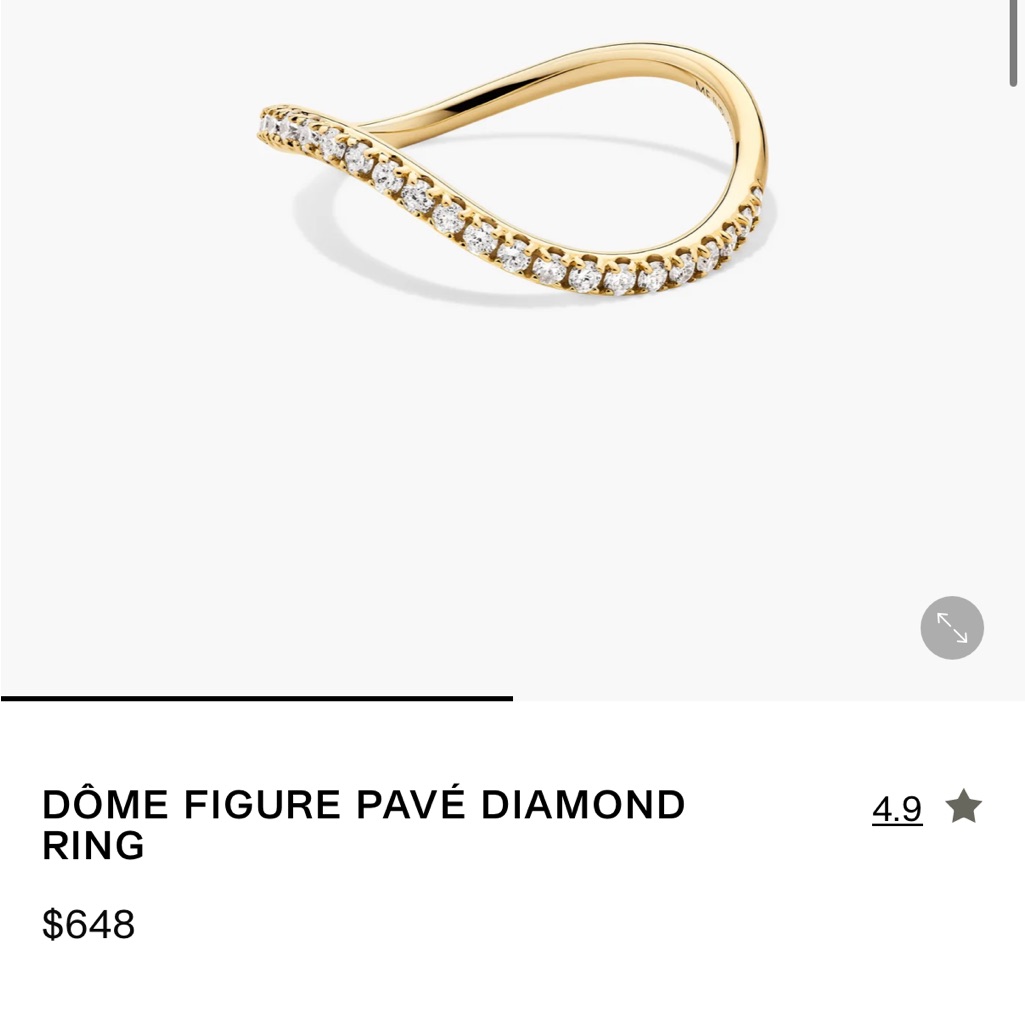 Mejuri Dme Figure Pav Diamond Ring Size 6 14k Gold